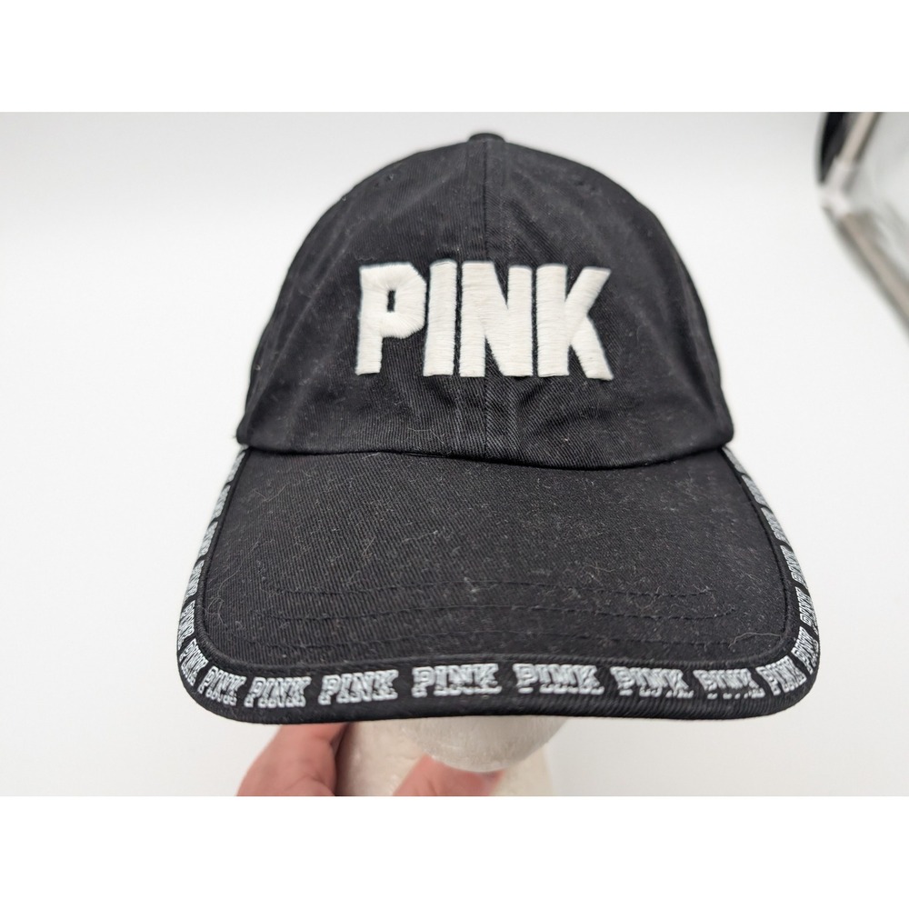 Victoria's Secret PINK Black Baseball Cap Logo Snapback Hat OSFM